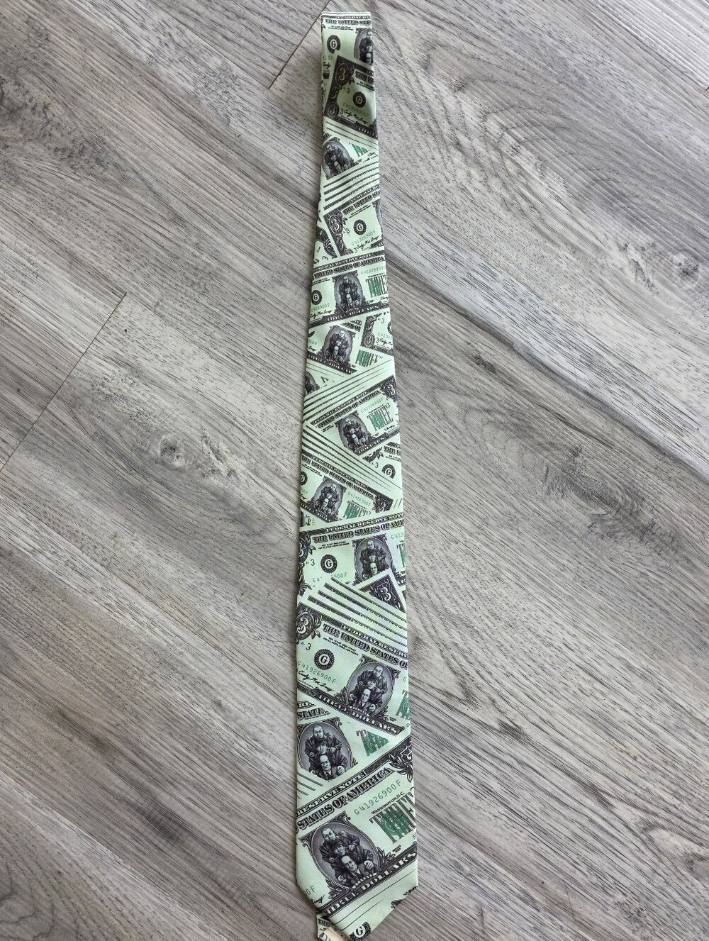 Ralph Marlin Light Green Money Print Men's Tie